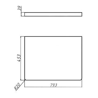 Столешница Velvex Klaufs 80 без отверстий, Invisible Line